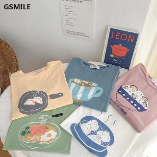 Áo thun nữ oversize in hình hoạt hình phong cách hàn quốc