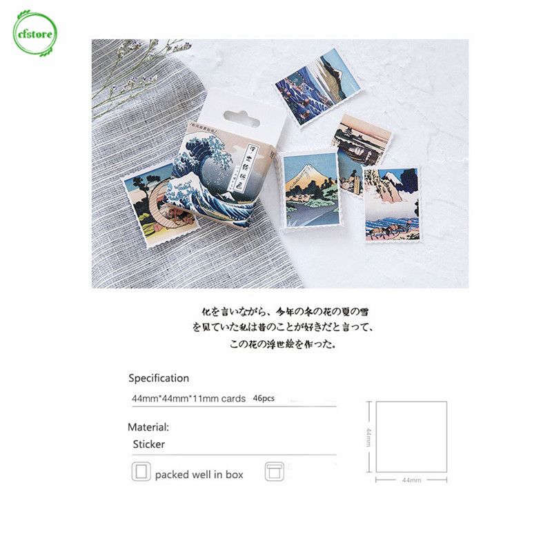 CREATIVE Hộp 46 Miếng Dán Trang Trí Ốp Lưng Điện Thoại Kiểu Nhật Bản