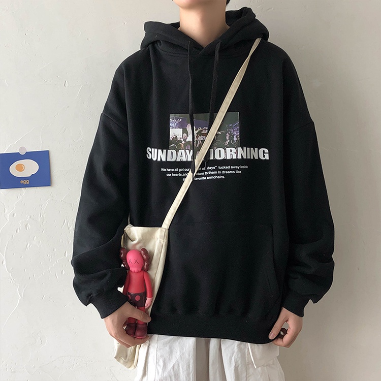 Áo hoodie tay dài dáng rộng mẫu 2021 size lớn thời trang xuân thu mới dành cho nam
