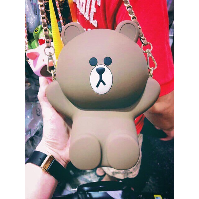 Túi Đeo Chéo GẤU BROWN Silicone