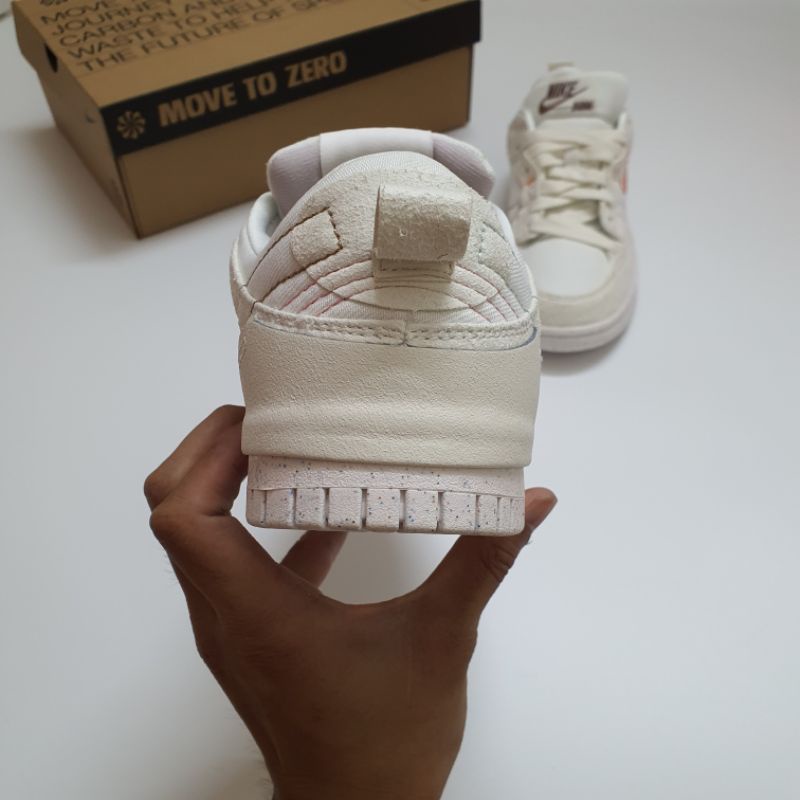 Giày sneaker sb dunk disrupt 2 pale ivory cao cấp, Giày thể thao nam nữ sb dunk disrupt 2 trắng hồng fullbox cực đẹp