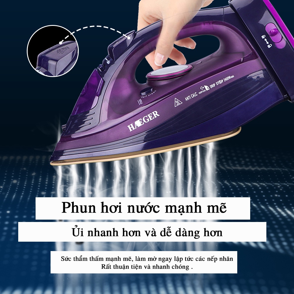 Bàn là hơi nước cầm tay không dây cao cấp JIASHI 2400w điều nhiệt 5 tốc độ thích hợp nhiều loại vải khác nhau BLH03