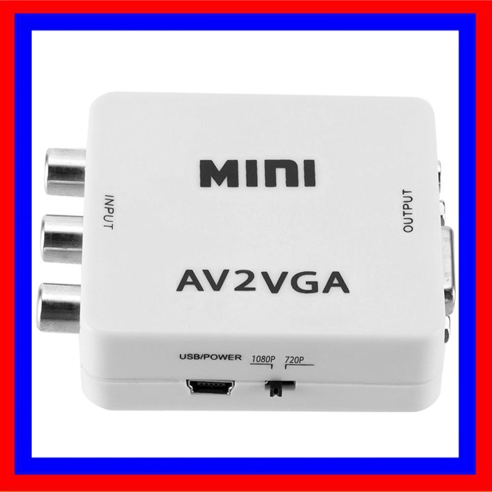 Bộ Box Chuyển Đổi Tín Hiệu AV ra VGA Audio CVSB Model AV2VGA Hỗ Trợ Phân Giải FullHD 1080P Có Switch 720p và 1080p.BCA