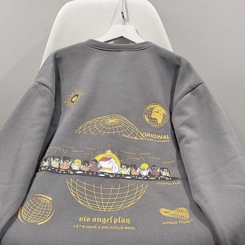 ÁO SWEATER ORIGINAL NỈ XÁM ULZZANG UNISEX [ HÀNG SẴN ] | BigBuy360 - bigbuy360.vn