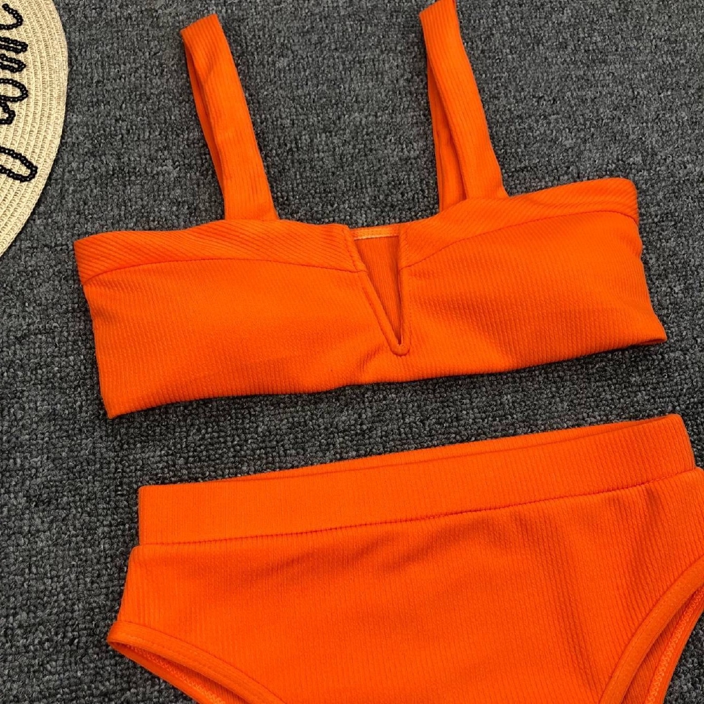 Bộ đồ bơi hai mảnh có đệm nâng ngực màu kẹo chất lượng polyester dành cho bạn nữ | BigBuy360 - bigbuy360.vn