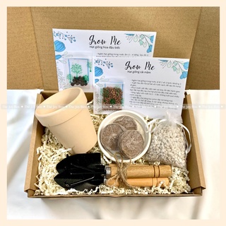 Hộp quà tặng nam nữ, quà tặng cho bé GROW ME - Set quà tặng sinh nhật, kỷ niệm, Combo quà tặng trồng cây THE JOY BOX