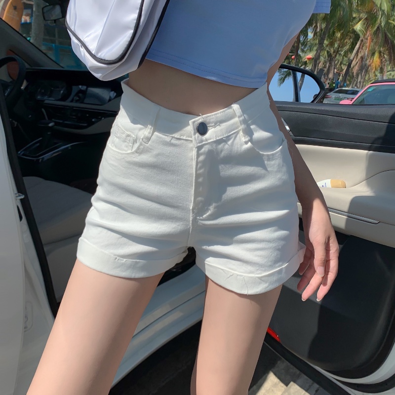 Quần Short Nữ Jeans Denim Lưng Cao Thời Trang Hàn | BigBuy360 - bigbuy360.vn