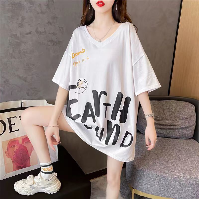 Áo Thun Tay Ngắn Dáng Rộng Plus Size Phong Cách Hàn Quốc Thời Trang Mùa Hè Cho Nữ