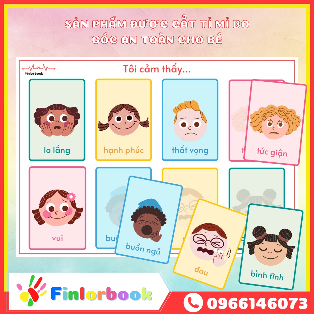Học liệu bóc dán về cảm xúc cho bé