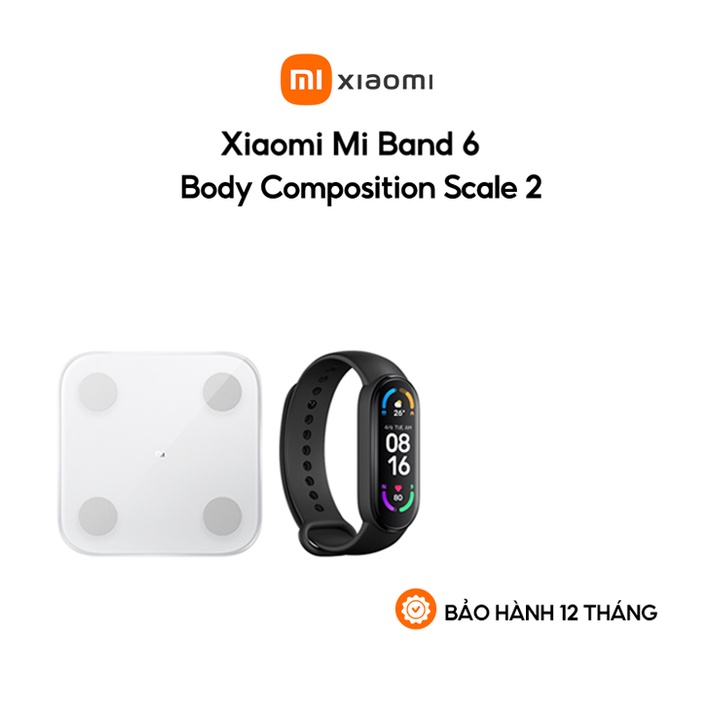 Combo bán chạy Cân điện tử XIAOMI Body Composition Scale 2 + Vòng đeo tay thông minh Mi Band 6 - Bảo hành 12 tháng