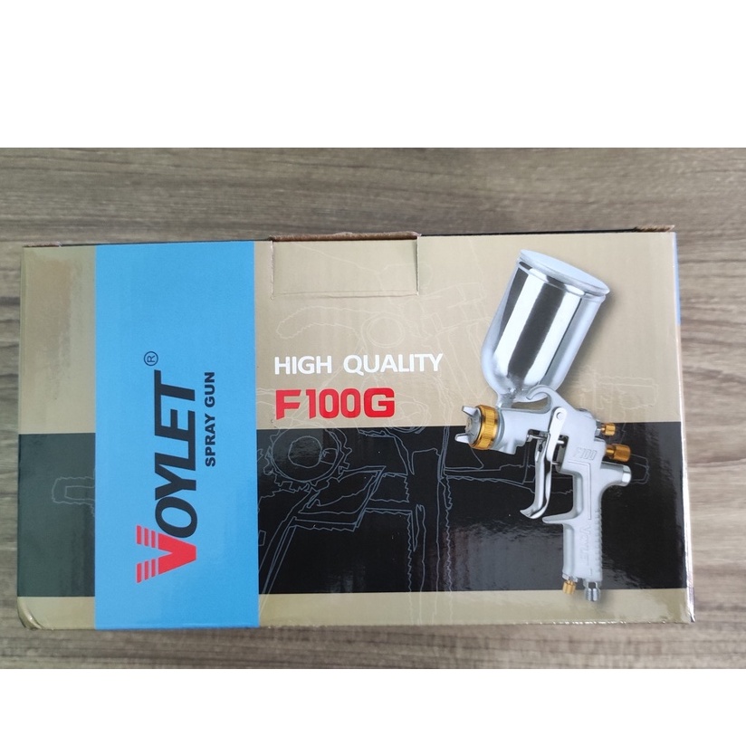 Súng sơn xe VOYLET F100G lỗ tia 1.3 mm, bình chứa 400cc