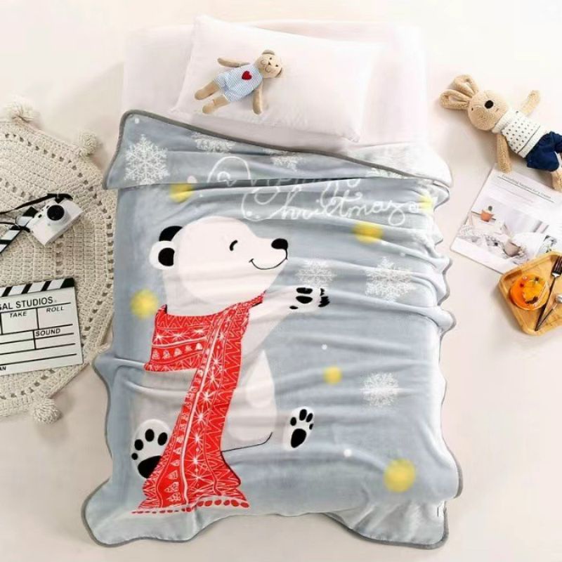 Chăn lông tuyết nhung mềm mịn đa năng cho bé kích thước 100x140 cm
