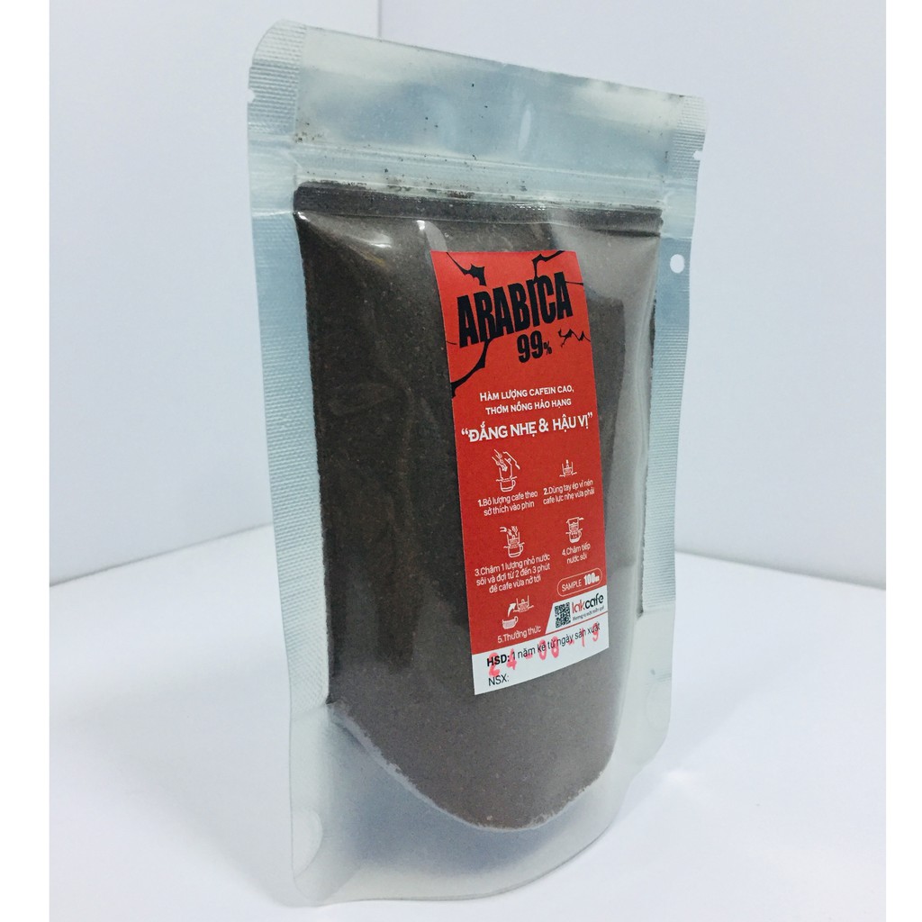 100gr Cafe Bột Arabica Nguyên Chất - Lakcafe Với Bí Quyết Nông Dân Dak Nông - Cafein Cao, Thơm Nồng, Đắng Nhẹ & Hậu Vị | BigBuy360 - bigbuy360.vn