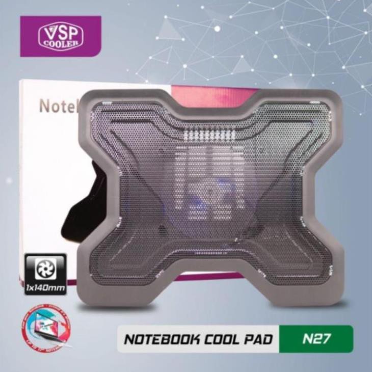 Đế Tản Nhiệt Laptop Cooler N27 (1 Fan 14cm) Chính Hãng