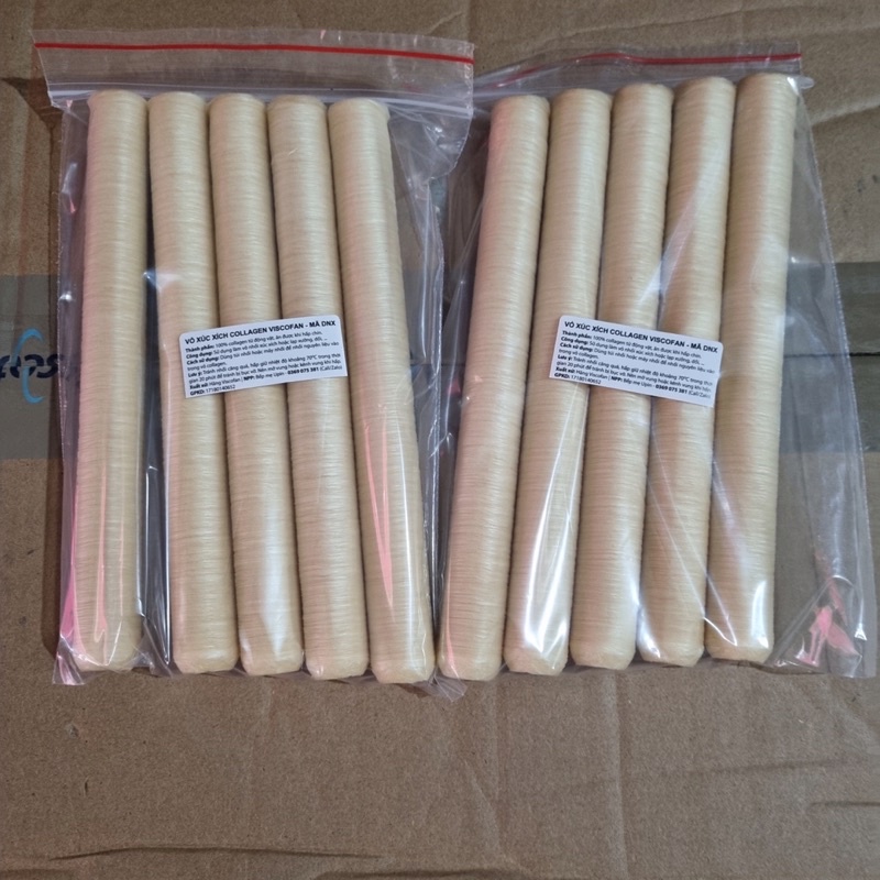 Combo 10 vỏ xúc xích lạp xưởng colagen