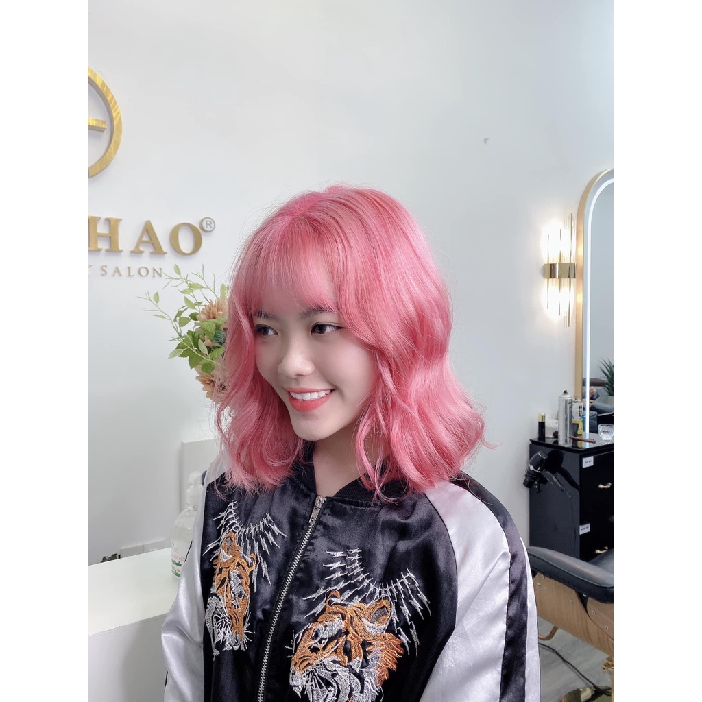 Màu nhuộm tóc màu Nâu hồng san hô không cần dùng tẩy tóc