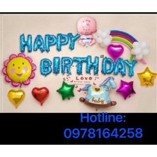 Bộ Bong Bóng Chữ HAPPY BIRTHDAY - tặng bơm