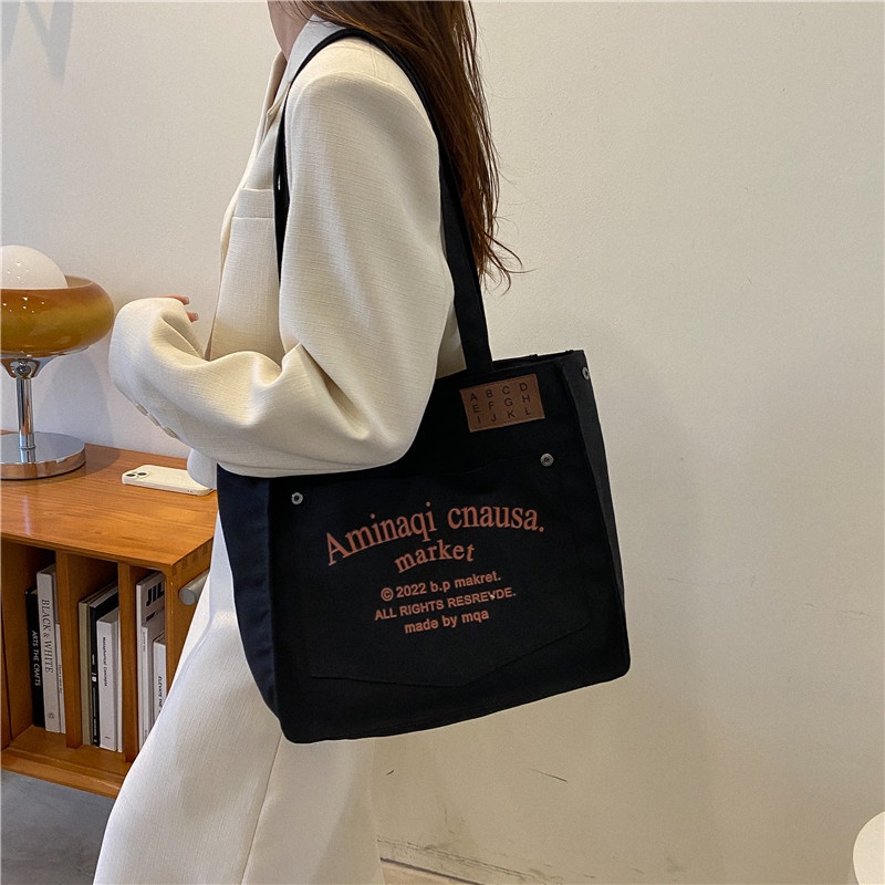 Túi Xách Canvas Cỡ Lớn Thiết Kế Đơn Giản Thời Trang