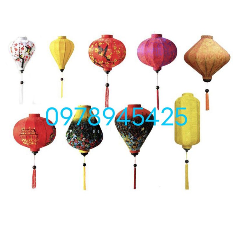 Đèn lồng hội an đèn lồng vải hội an dáng tỏi dáng tròn chất vải k thấm nước