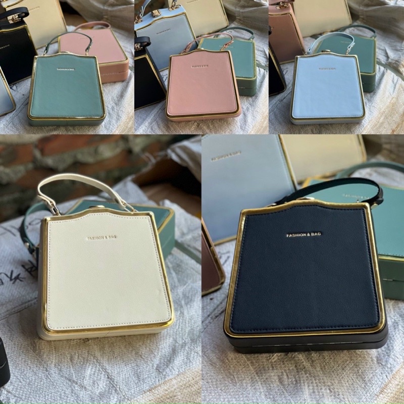 Túi đeo chéo phong cách petro dáng vuông kèm khăn 1118