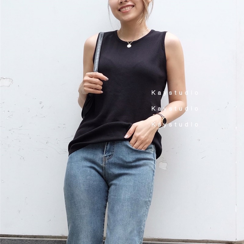 [KAYSTUDIO] ÁO SN DỆT KIM ĐEN - ASNDKD