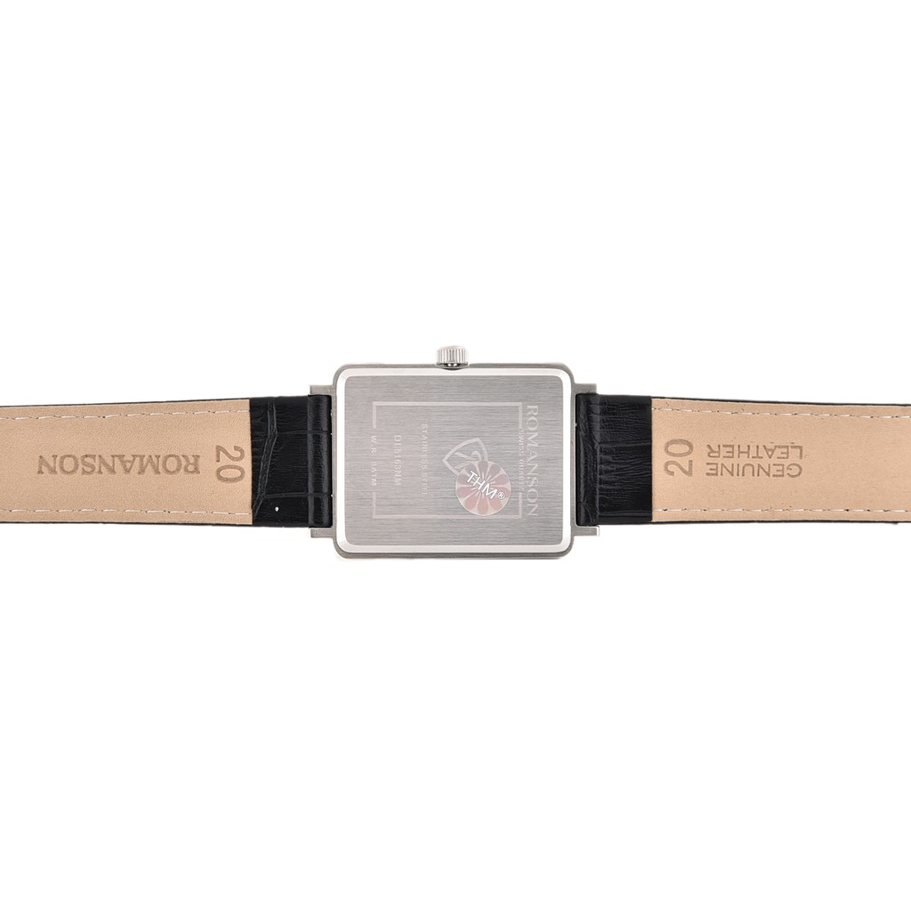 Đồng hồ Romanson Men Watch DL5163NMCWH nam mặt chữ nhât, máy nhập Thụy Sĩ chống nước, dây da cao cấp chính hãng
