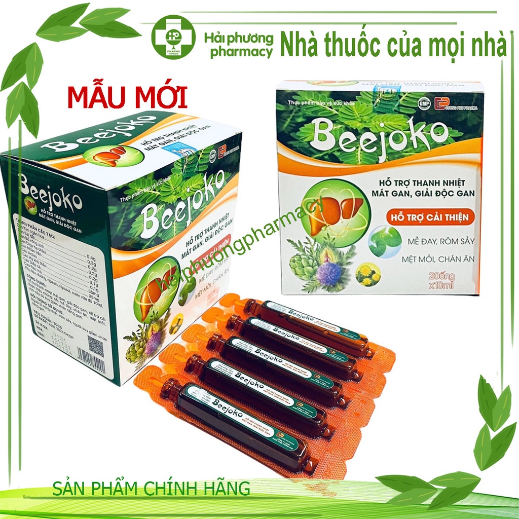 Ống uống Beejoko - Thanh nhiệt, mát gan, giải độc gan - Hỗ trợ cải thiện chức năng gan