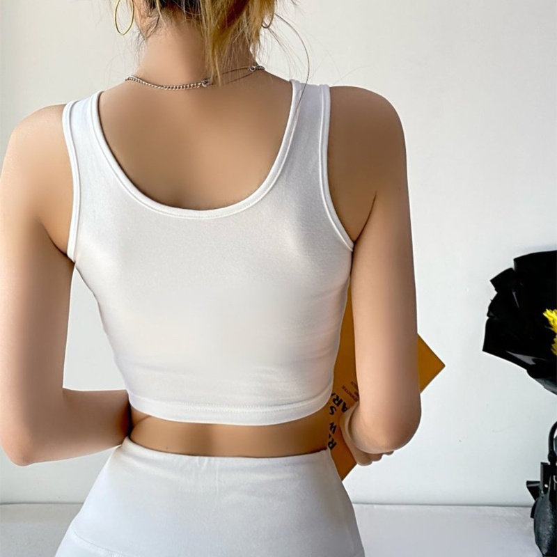 Áo Croptop Sát Nách Màu Trơn Cổ Yếm Chất Liệu Cotton Thời Trang Mùa Hè Cho Nữ