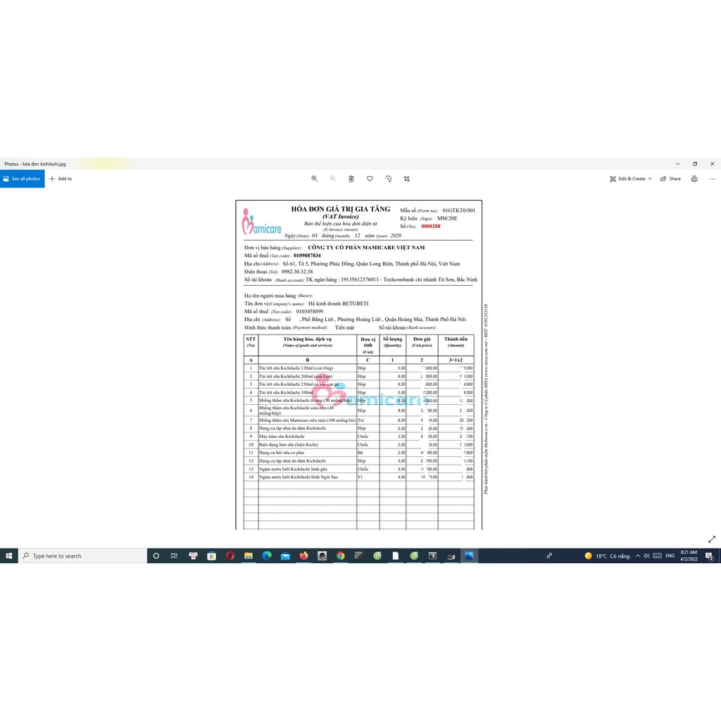 Hộp 30 túi trữ sữa 100ml kichilachi mẫu mới