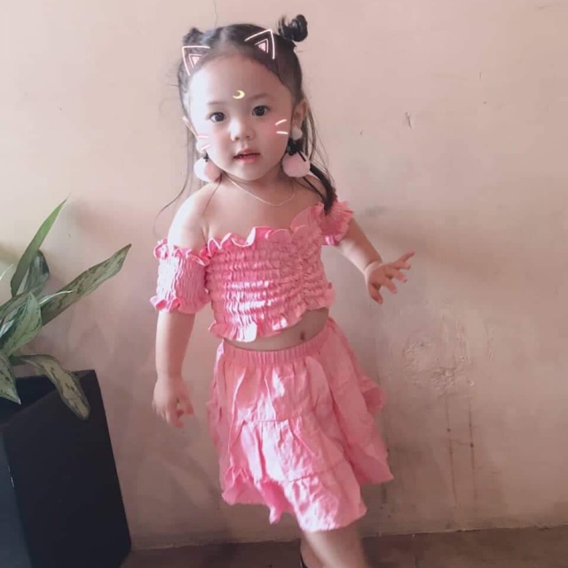 Freeship 99k TQ_Set váy bé gái