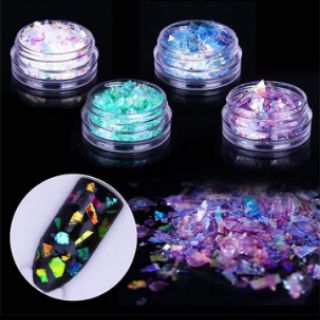 Set xà cừ giấy 4 hủ trang trí móng nail