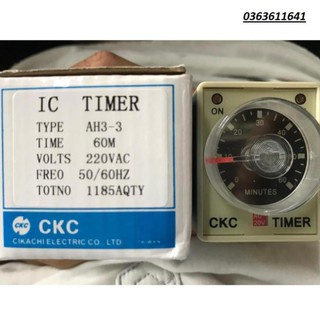 Timer AH3-3 rơ le thời gian hẹn giờ loại 6 giây đến 60 phút tùy chọn, chưa bao gồm đế 8 chân tròn