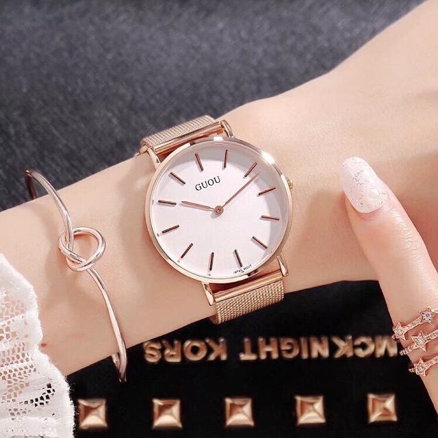 Đồng hồ nữ Guou dây mảnh