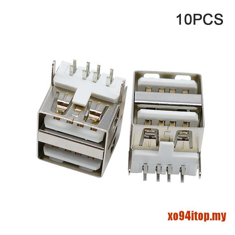Set 10 Đầu Nối Usb Kép 90 Độ 4 Chân