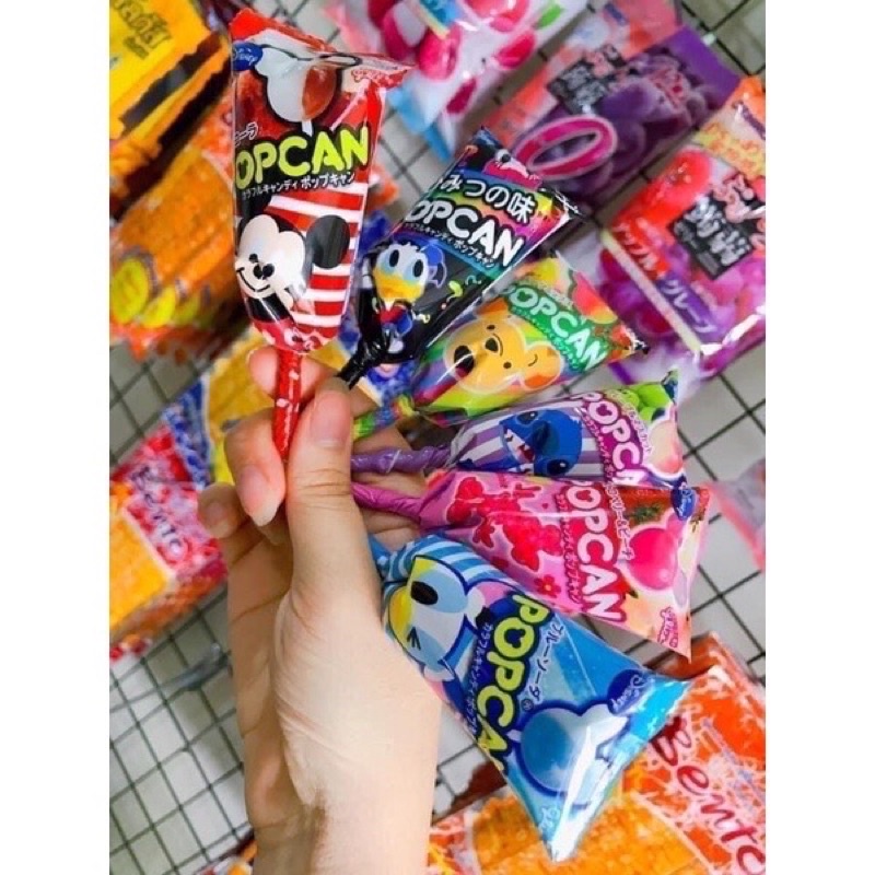 Hộp 30 cây Kẹo mút hình Mickey PopCan -Glico Nhật Bản -Chống Sâu Răng