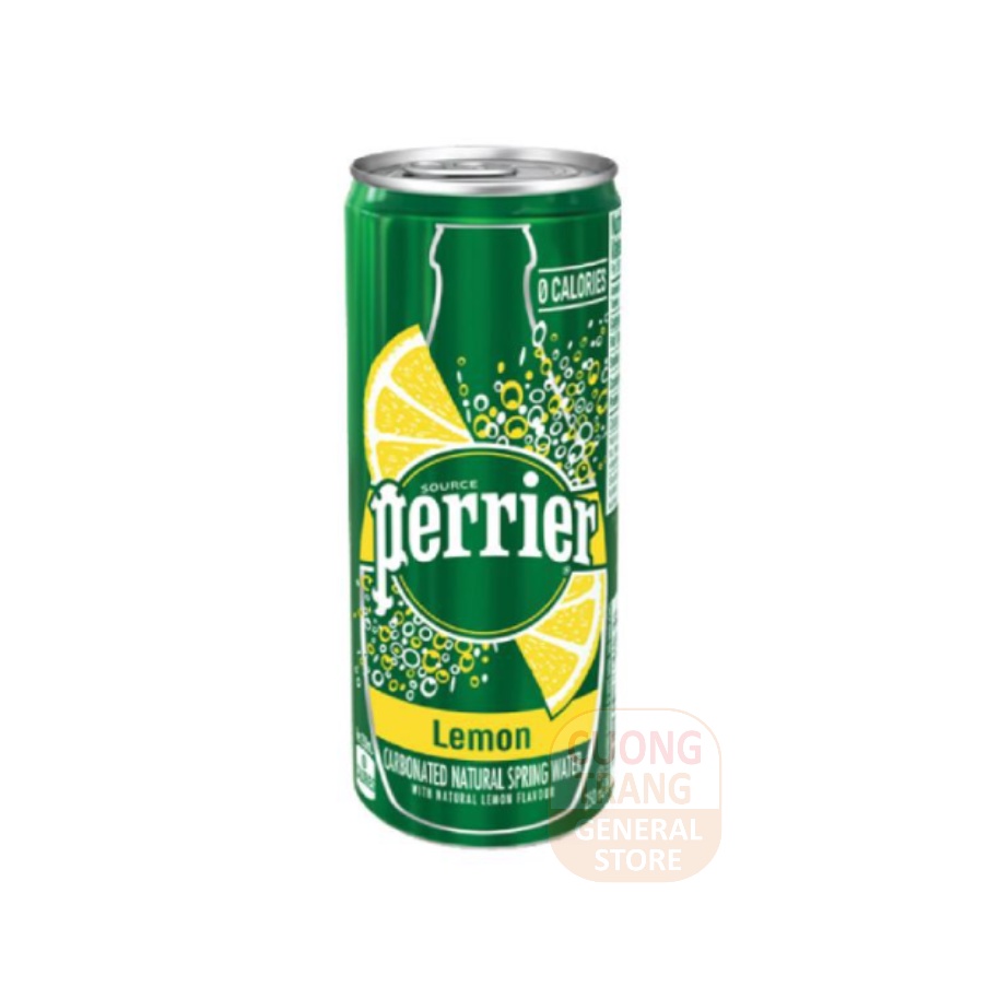 Nước giải khát sản xuất từ nước khoáng Perrier, hương chanh vàng, hương chanh xanh, hương đào 250ml