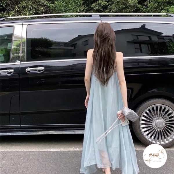 Váy 2 dây đầm maxi đi biển, kiểu váy nữ dáng dài qua gối  babydoll xanh lá đẹp vintage | BigBuy360 - bigbuy360.vn