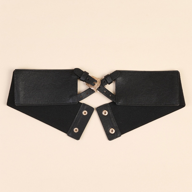 Thắt Lưng Bản Rộng Màu Trơn Có Khóa Chéo Phong Cách Harajuku Thời Trang Cho Nữ