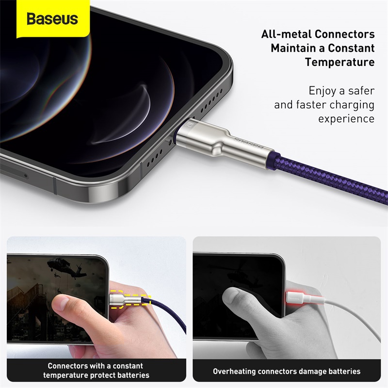 Cáp sạc nhanh iphone Baseus 1M - 2.4A, cổng USB sang Lightning, bọc dù siêu bền, lỗi 1 đổi 1