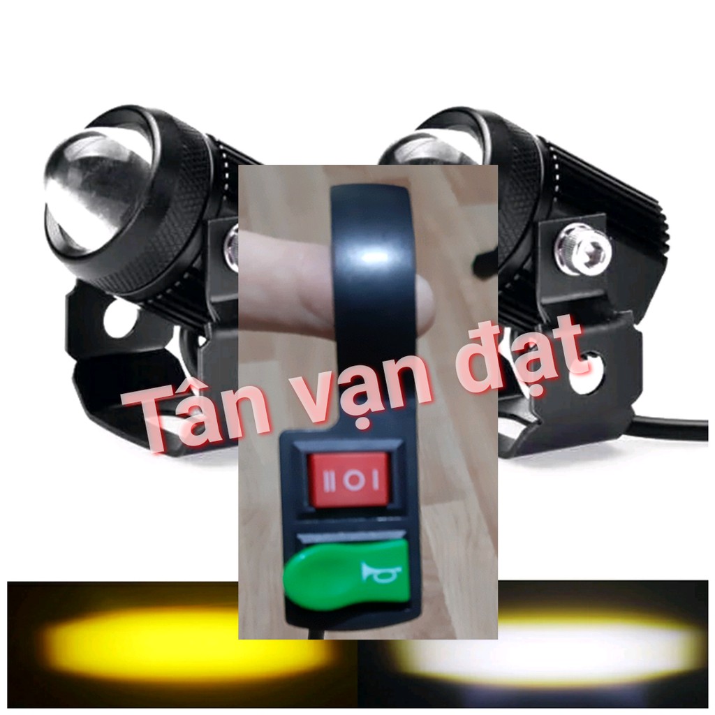 Công tắc Mở Tắt Mở màu XanhĐỏ kèm nút Passing cho đèn trợ sáng Bi màu