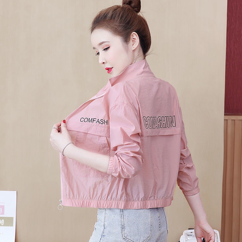 Áo Khoác Bóng Chày Chống Tia UV Bằng Lụa Lạnh Dáng Rộng Dễ Phối Đồ Thời Trang Cho Nữ