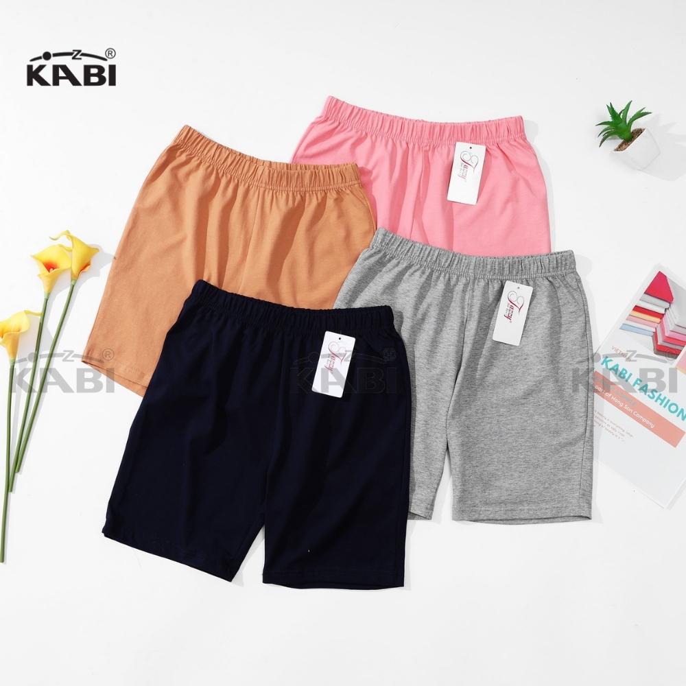 Quần đùi nữ KABI quần short legging ngắn dáng ôm thun cotton bốn chiều màu trơn hồng xám xanh đen