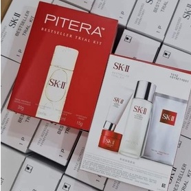 SET SKII Pitera 4 MÓN Bestseller Trial Kit - Sữa Rửa Mặt 20GR, Nước Thần 75ML, Kem Dưỡng 15GR, Mặt Nạ SK-II Nhật Bản