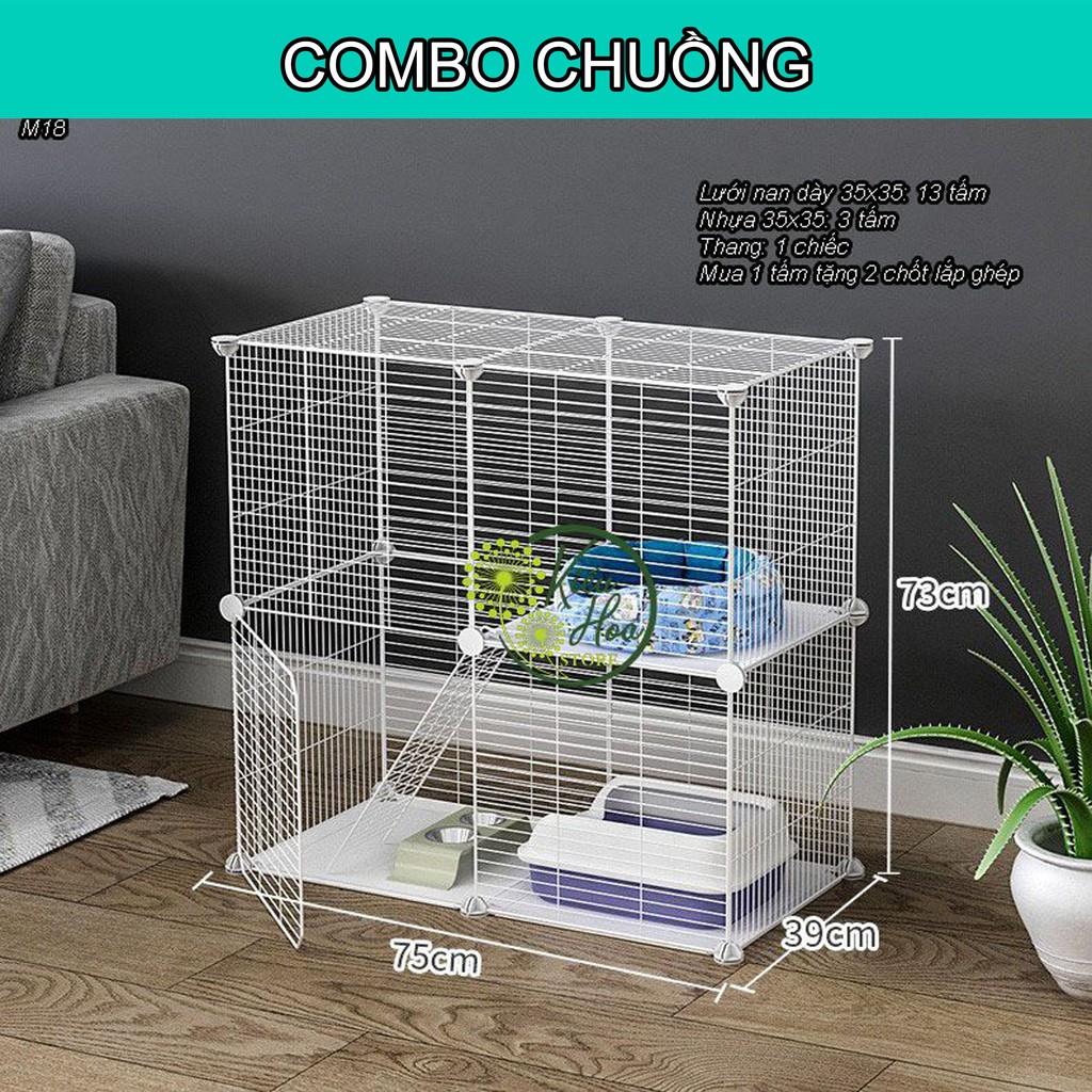 5.COMBO CHUỒNG LẮP GHÉP ĐA NĂNG DỬ DỤNG CHO CHÓ, MÈO, THỎ, SÓC (TẶNG KÈM CHỐT, BÚA, DÂY GIA CỐ SẢN PHẨM) (Kiều Hoa Store