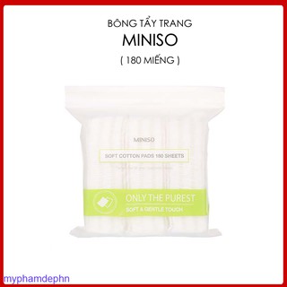 [CHÍNH HÃNG] BÔNG TẨY TRANG MINISO [180 MIẾNG]