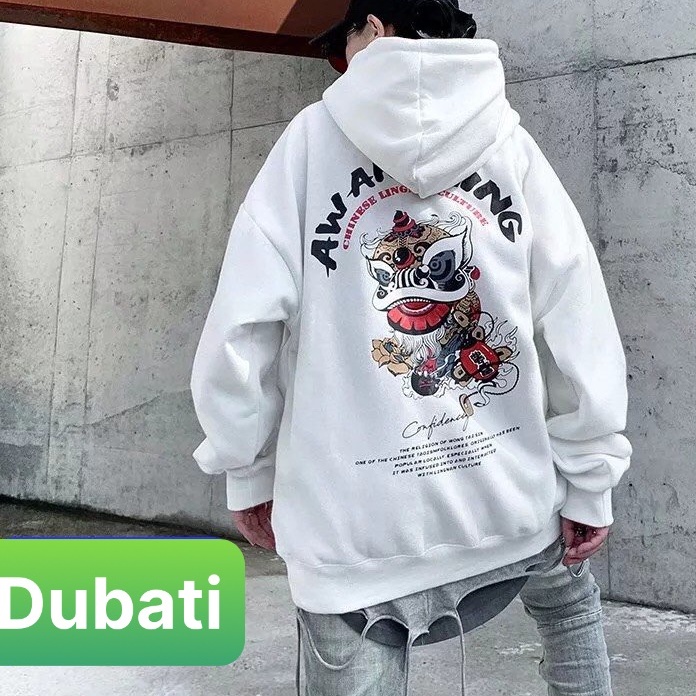 ÁO KHOÁC NỈ- ÁO KHOÁC HOODIE NAM NỮ HÌNH KÌ LÂN SÀNH ĐIỆU CÓ NÓN HÀN QUỐC- DUBATI FASHION