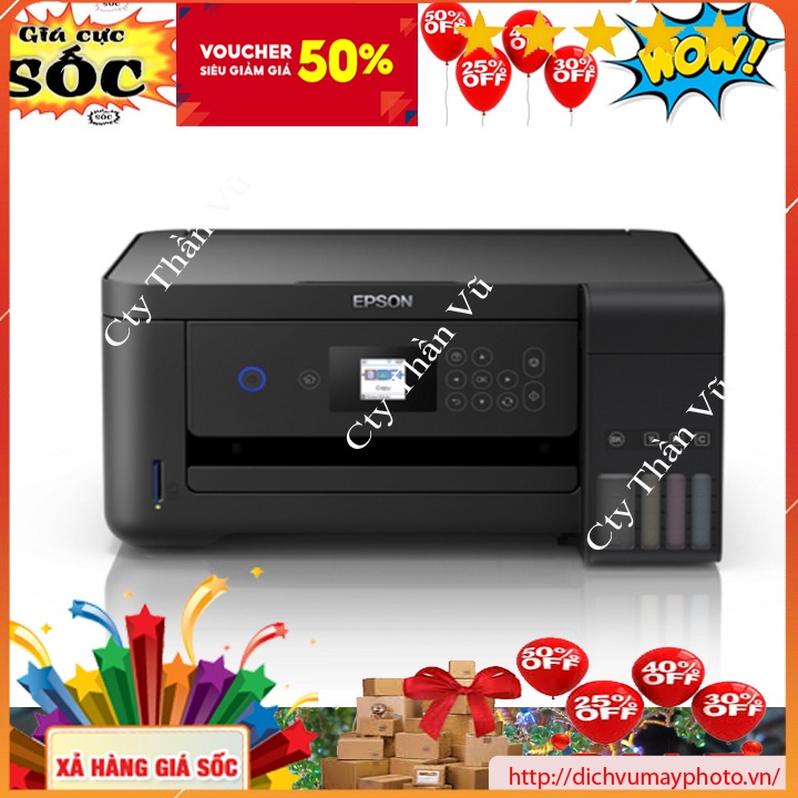 Máy in phun màu đa năng khổ A4 Epson L4160 in màu copy scan Duplex có in 2 mặt kholinhkienmayin