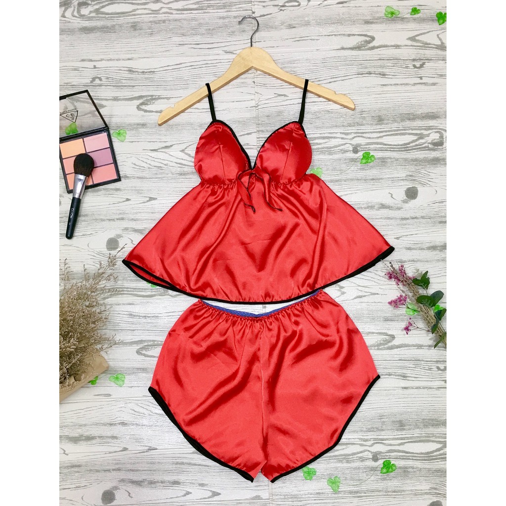 [ẢNH THẬT] Bộ đồ ngủ phi lụa đơn giản FORM dưới 62 ký có mút ngực siêu êm kiểu dáng gợi cảm quyến rũ đủ màu lựa chọn | BigBuy360 - bigbuy360.vn