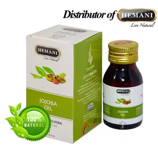 Dầu Jojoba nguyên chất Hemani Jojoba Oil 30 ml, giúp dưỡng ẩm cho da, môi và tóc
