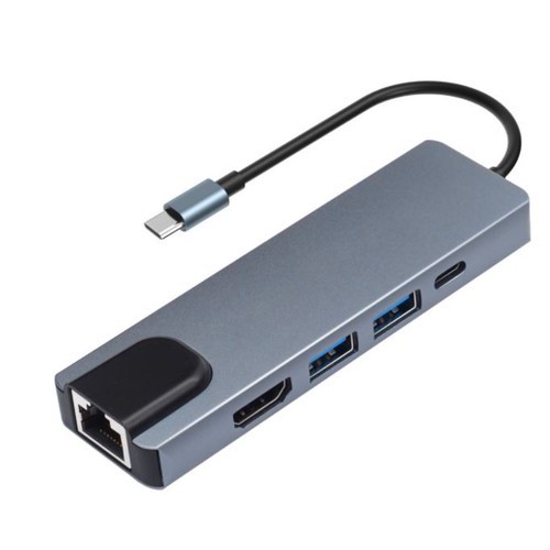 Cáp chuyển đổi USB C - Cáp chuyển đổi USB Type C 5 in 1 to lan+ hdmi